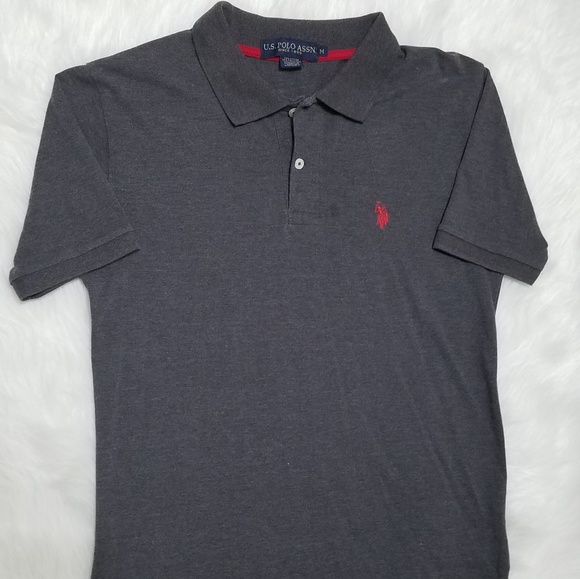 U.S Polo ASSN Charcoal Grey Polo Medium - Picture 2 of 3